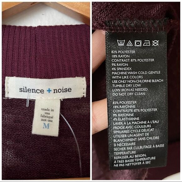 UO Silence + Noise Maroon burnout cardigan NWT - Picture 7 of 8